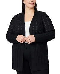 Melissa Paige Plus Size Pointelle Cardigan Sweater