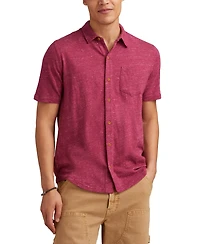 Lucky Brand Men's Linen Short Sleeve Button Down Shirt