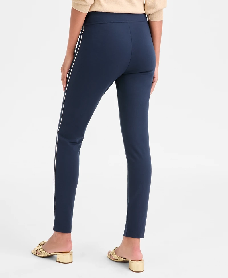 Tommy Hilfiger Women's Striped-Trim Seamed Pull-On Pants