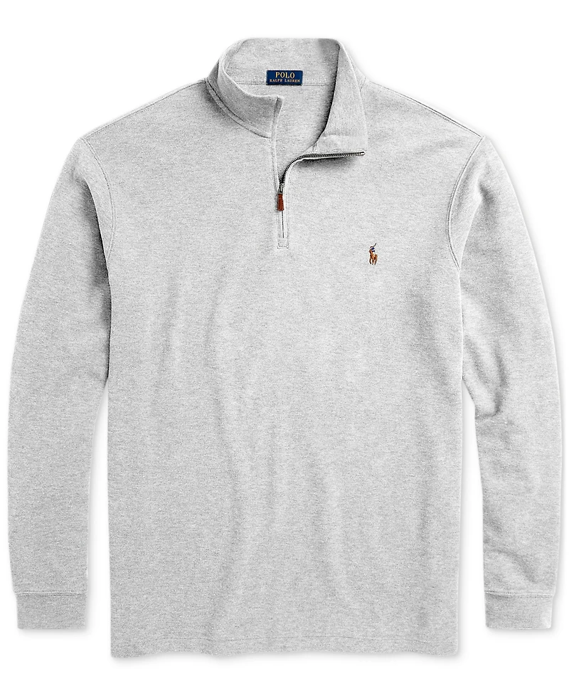 Polo Ralph Lauren Men's Big & Tall Estate-Rib Quarter-Zip Pullover Sweater