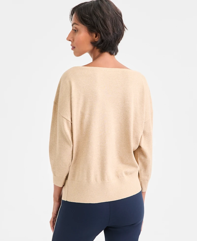 Tommy Hilfiger Women's Dolman-Sleeve Boat-Neck Shine Sweater