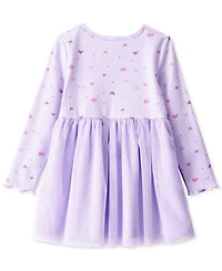 Carter's Toddler Girls Heart-Print Long-Sleeve Tulle Dress