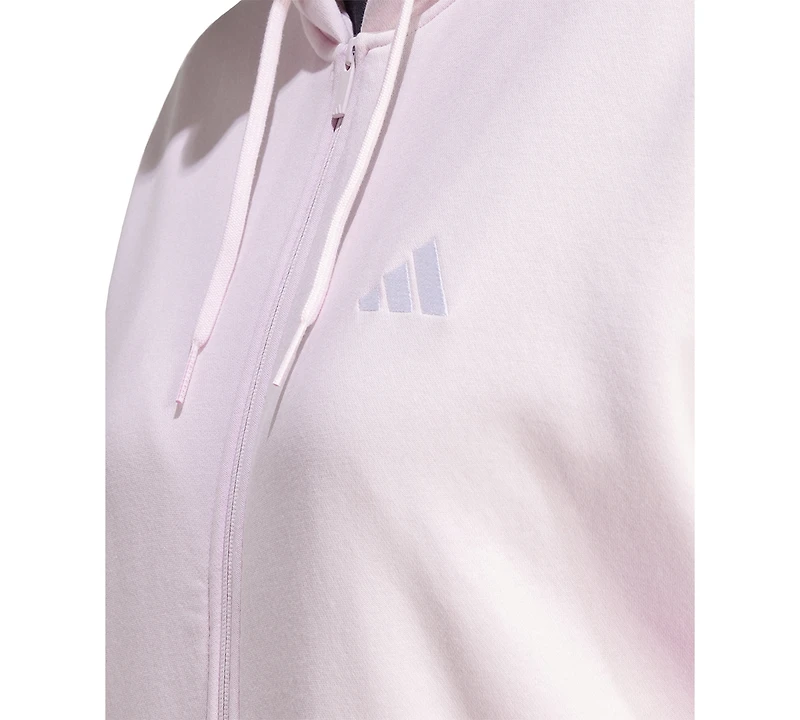 adidas Plus Essentials 3-Stripes Full-Zip Fleece Hoodie