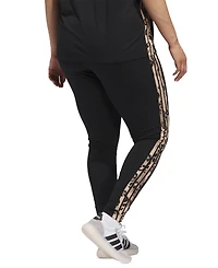 adidas Plus Animal-Print 3-Stripes High-Rise Full-Length Leggings