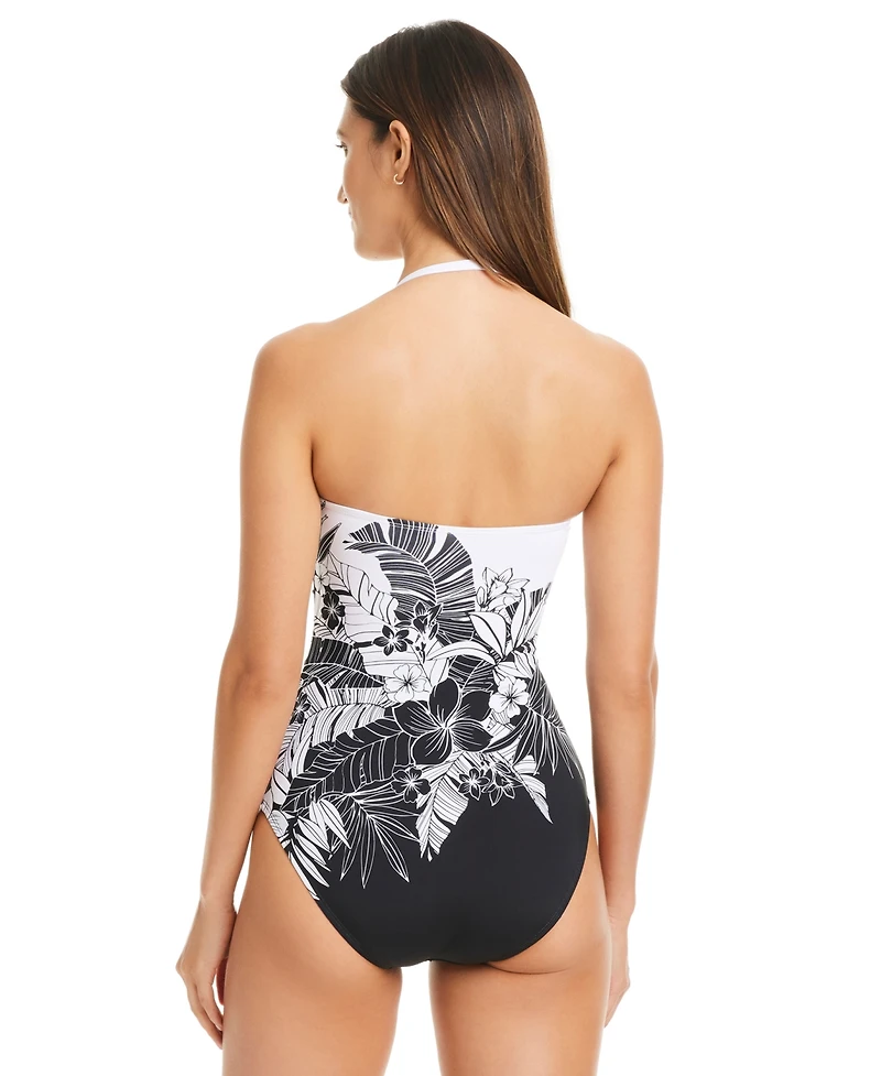 Bleu by Rod Beattie Women's Double Duty Two-Tone Bandeau One-Piece Swimsuit