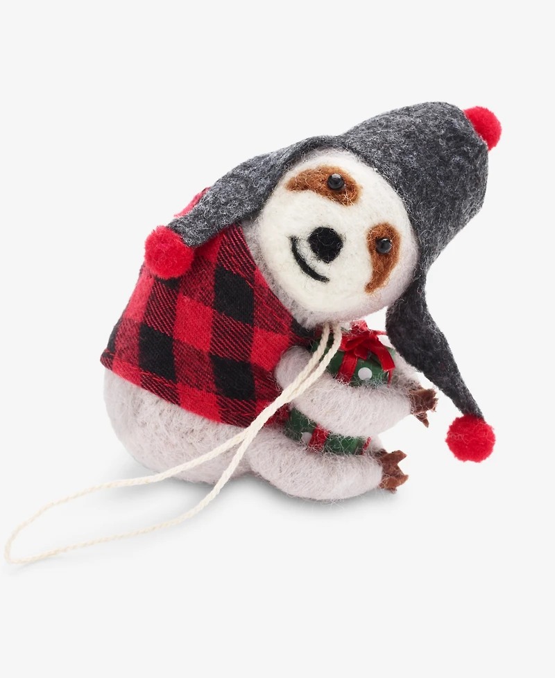 Holiday Lane Tiny Tidings Wool Sloth Ornament, Macy's Exclusive