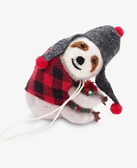 Holiday Lane Tiny Tidings Wool Sloth Ornament, Macy's Exclusive