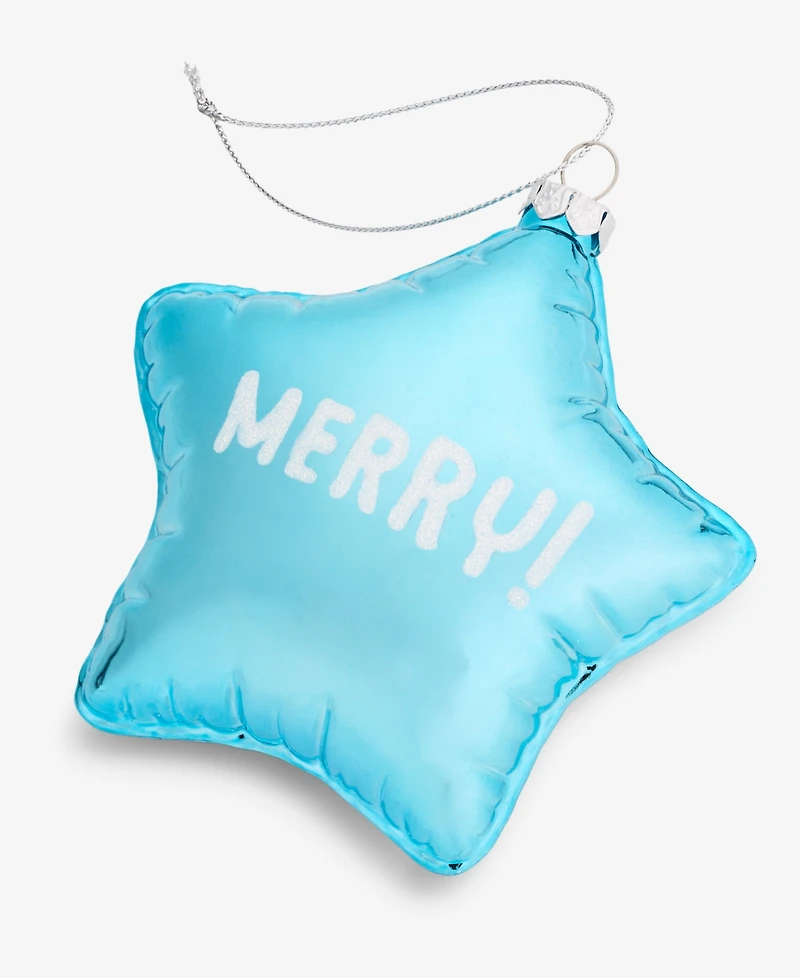 Holiday Lane Merry Magic Blue Puffy Star Ornament, Macy's Exclusive