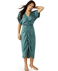 Steve Madden Women's Aimee V-Neck Shirred-Front Dress