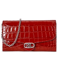 Lauren Ralph Adair Croc-Embossed Leather Small Crossbody