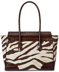 Lauren Ralph Lauren Zebra-Print Canvas Extra Large Tanner Satchel