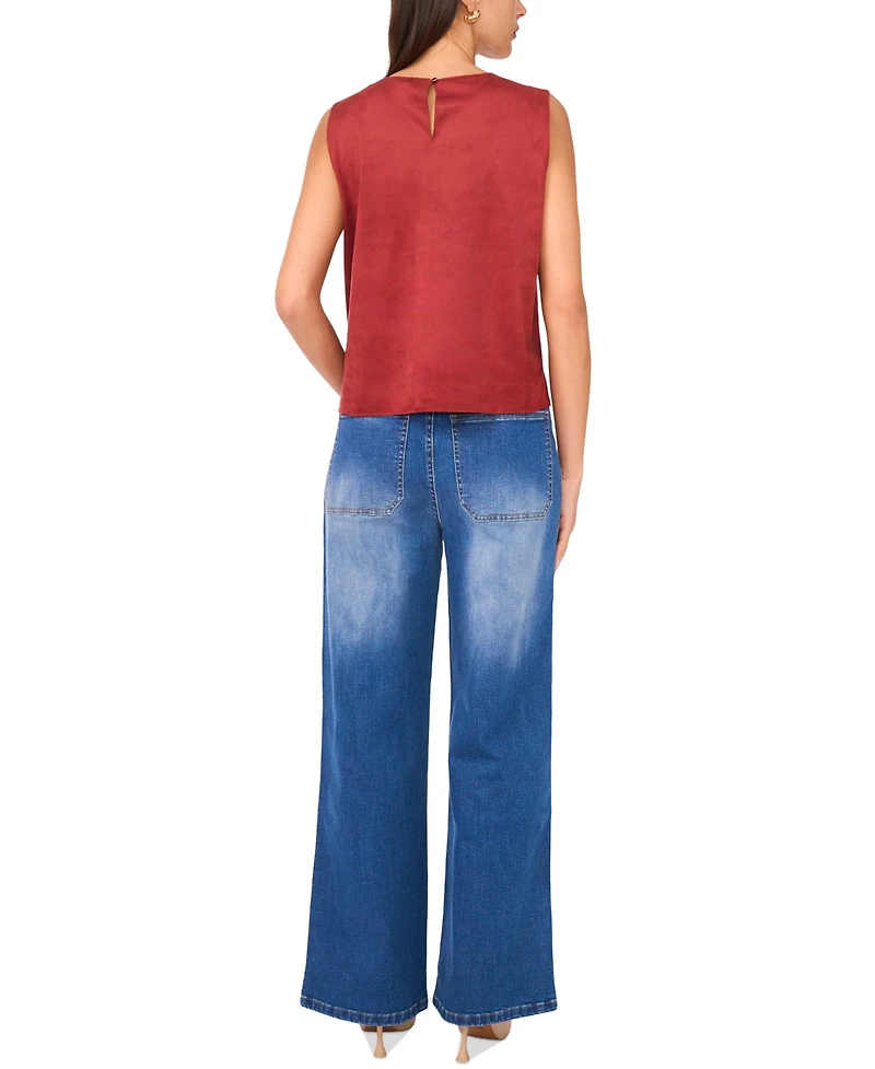 Vince Camuto Women's Sleeveless Faux-Suede Top