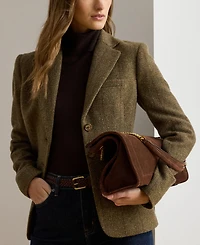 Lauren Ralph Suede Large Bradley Shopper Tote Bag