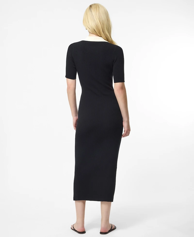 French Connection Women's Cozysoft V-Neck Collared Midi Dress