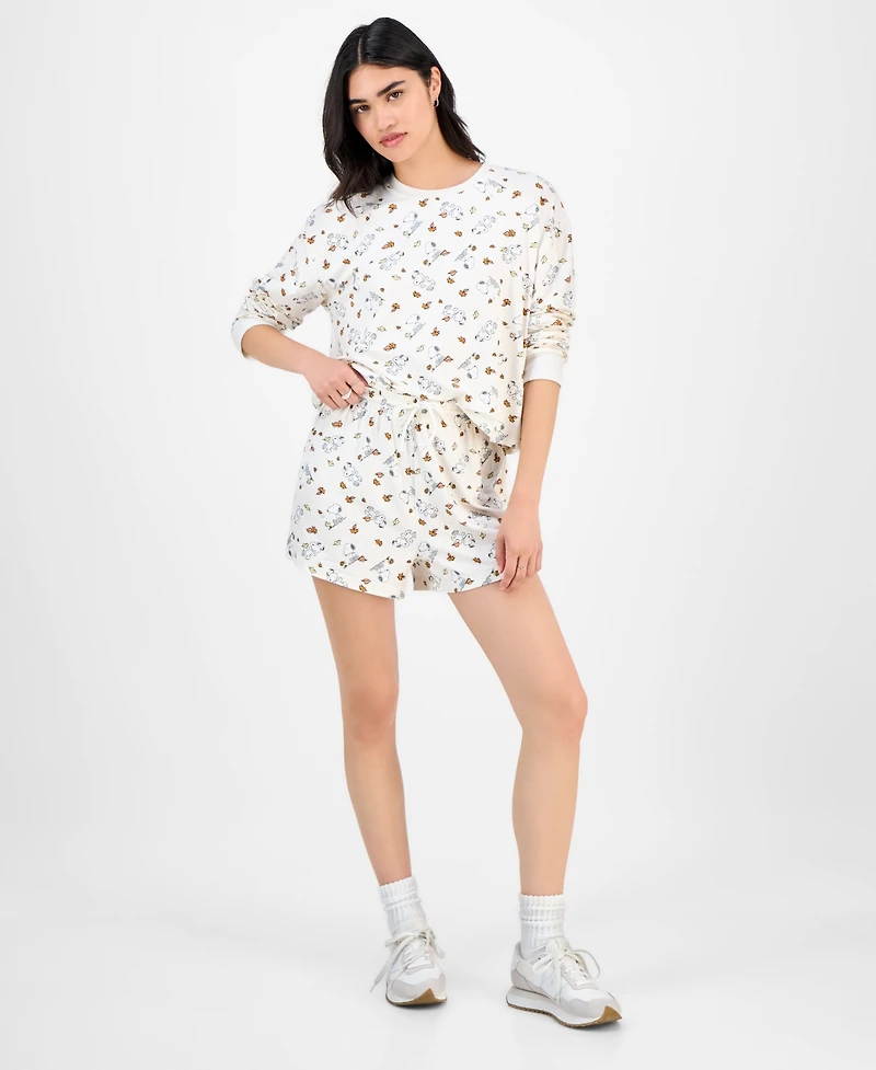 Love Tribe Juniors' Autumn Dancing Snoopy Lounge Shorts