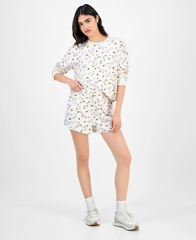 Love Tribe Juniors' Autumn Dancing Snoopy Lounge Shorts