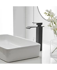 Greenspring Waterfall Single Hole Single Handle Bathroom Vessel Sink Faucet in Matte Black