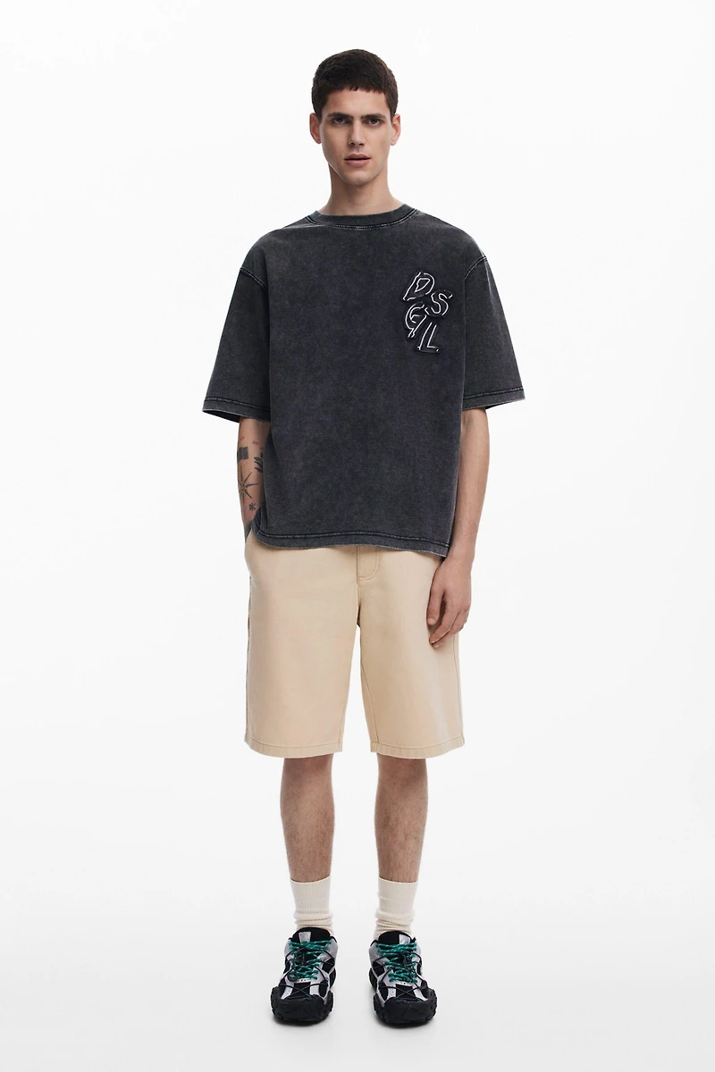 Desigual Men's Denim T-shirt Mickey Mouse