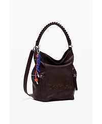 Desigual Women's Large logo suede-effect backpack