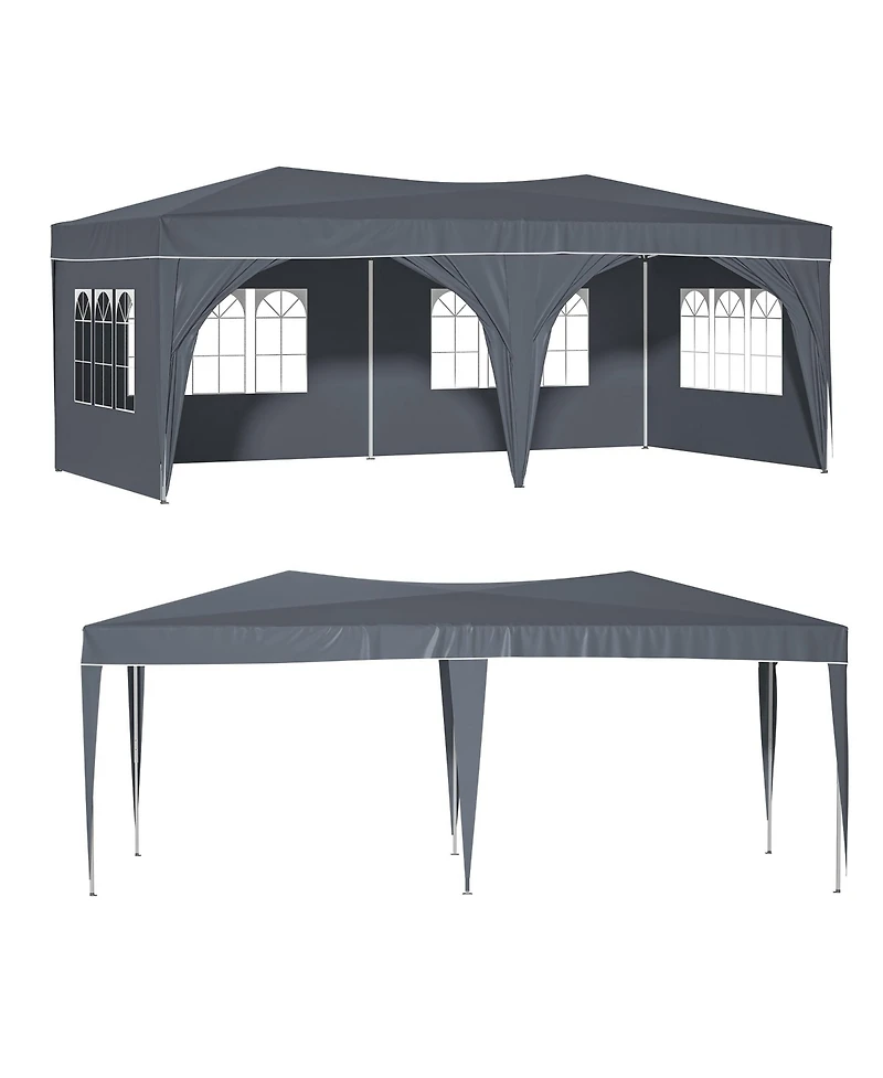 Mondawe 10'x20' Commercial Pop-Up Canopy Tent with 6 Sidewalls