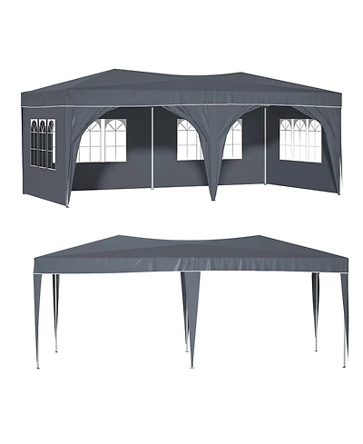 Mondawe 10'x20' Commercial Pop-Up Canopy Tent with 6 Sidewalls