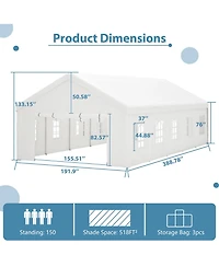 Mondawe 16x32FT Heavy Duty Party Tent - Commercial Outdoor Event Shelter