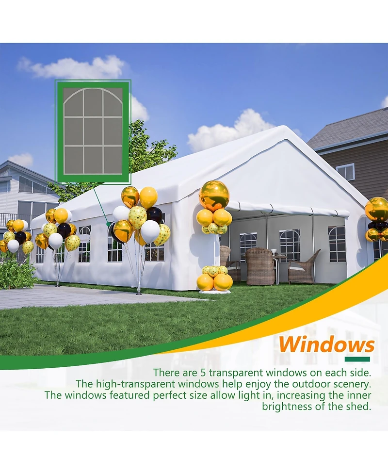 Mondawe 20x32ft Party Tent with Removable Walls - Waterproof Outdoor Canopy for Weddings & Events