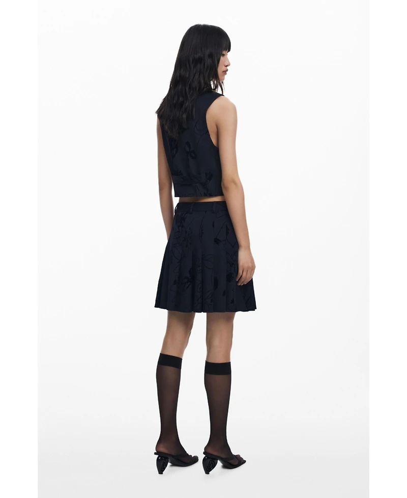 Desigual Women's Flocked pleated mini skirt