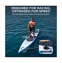 Free-Flow Stand-Up Paddle-Board - Woven Drop-Stitch and Double Layer Side Inflatable Sup with Double-Action Hand Pump (Black)