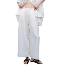 Nocturne Women's Linen Double Leg Pants