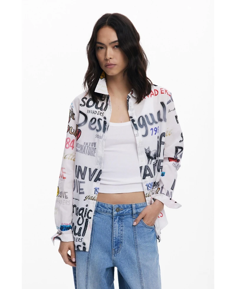 Desigual Women's Cotton shirt with letters