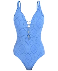 La Blanca Women's Mantra Plunge-Neck One-Piece Swimsuit