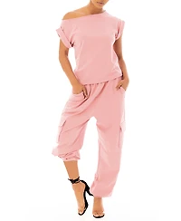 Dai Moda Women's Oversized Cargo Dm Jogger