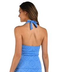 La Blanca Womens Mantra Halter Goddess Tankini Mantra Adjustable Eyelet Tunnel Skirt