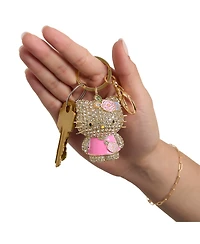 Sally Rose Hello Kitty Pink Keychain Official License, Multicolored Pave Crystal Sanrio Keychain with Lobster Clip