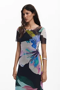 Desigual Women's Watercolor floral fitted dress