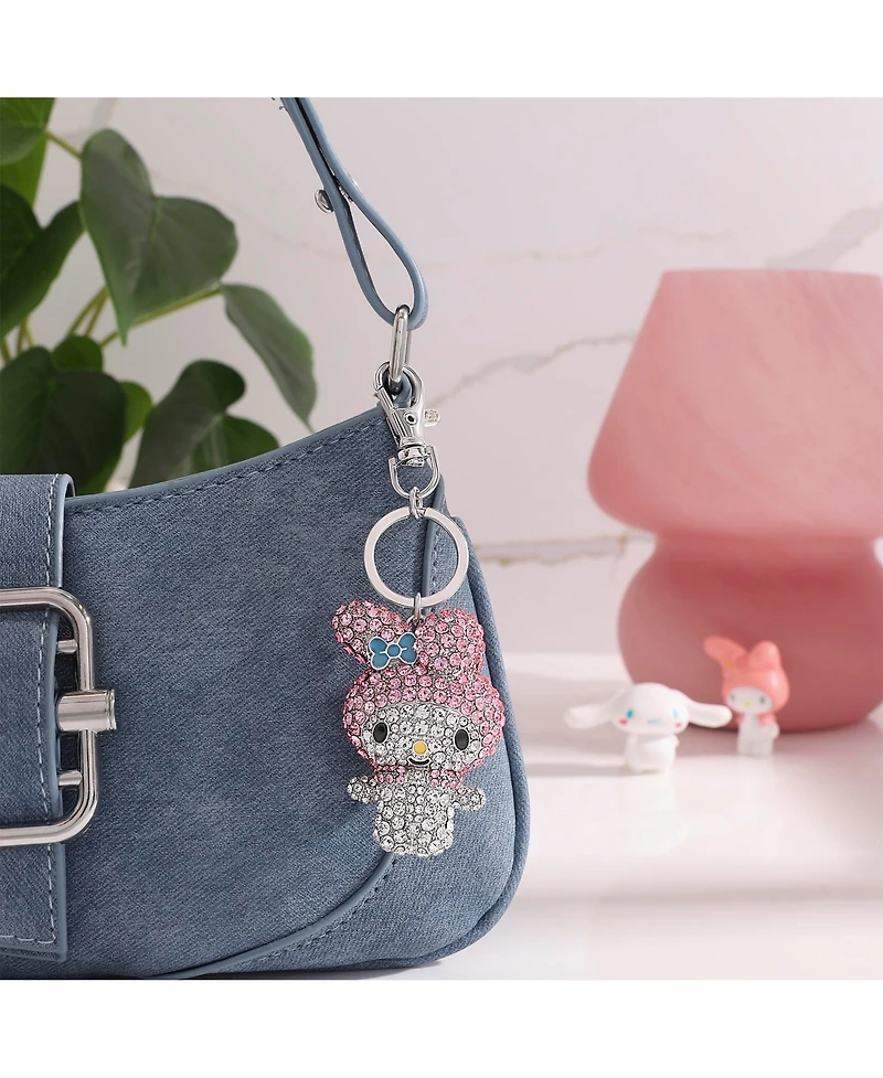 Sally Rose Hello Kitty My Melody Keychain Official License, Multicolored Pave Crystal Sanrio Keychain with Lobster Clip