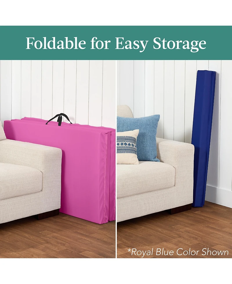 Best Choice Products 10ftx4ftx2in Folding Gym Mat 4-Panel w/ Carrying Handles & Balance Beam