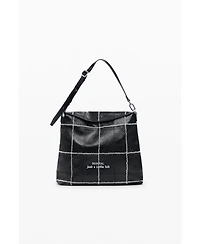 Desigual Women's Medium convertible checkered backpack