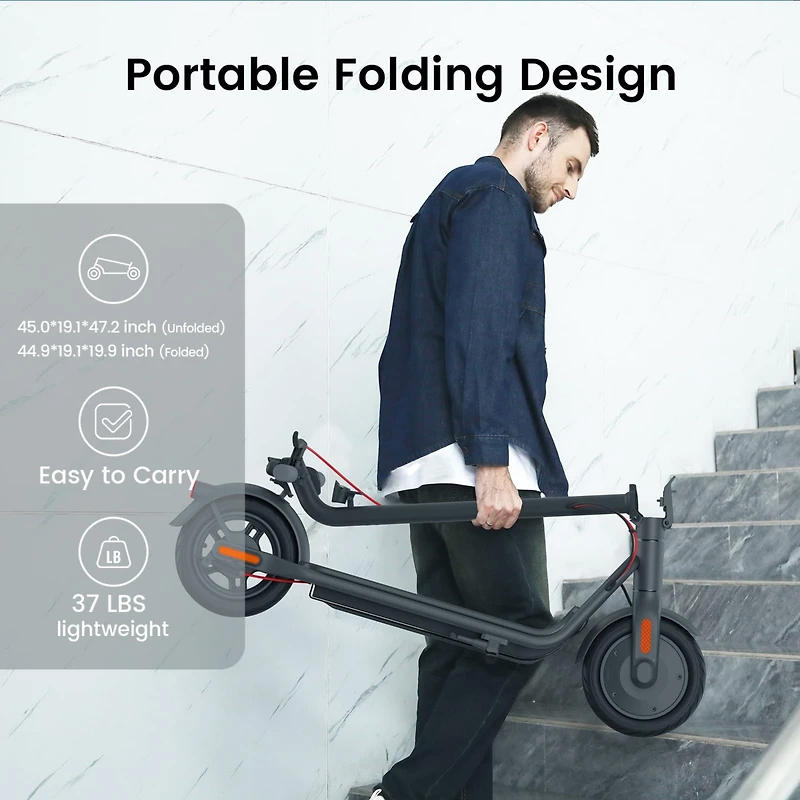 Navee V25 Pro Electric Scooter w/15.5 miles Max Operating Range & 19 mph Max Speed