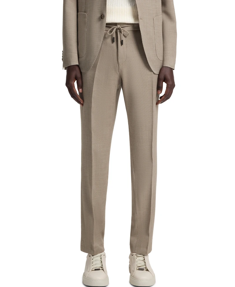 Boss by Hugo Boss Men's Wool Silk Patterned Slim-Fit Pants