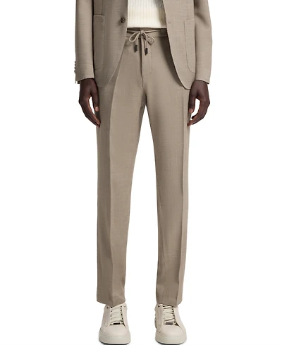 Boss by Hugo Boss Men's Wool Silk Patterned Slim-Fit Pants