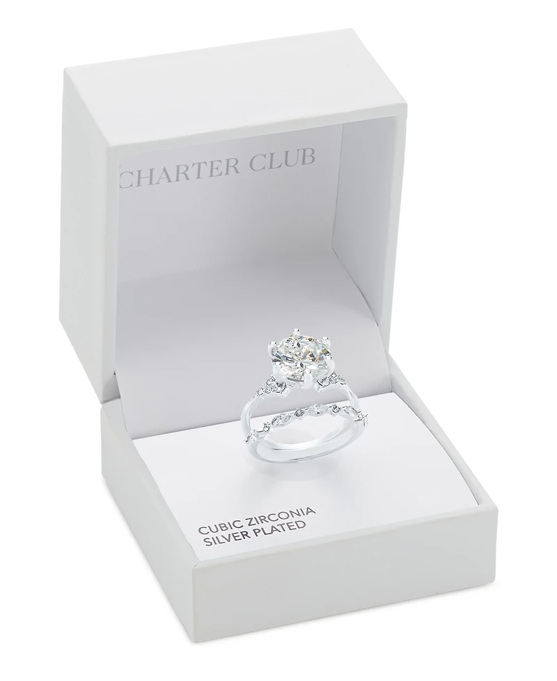 Charter Club 2-Pc. Set Cubic Zirconia & Crystal Rings, Macy's Exclusive