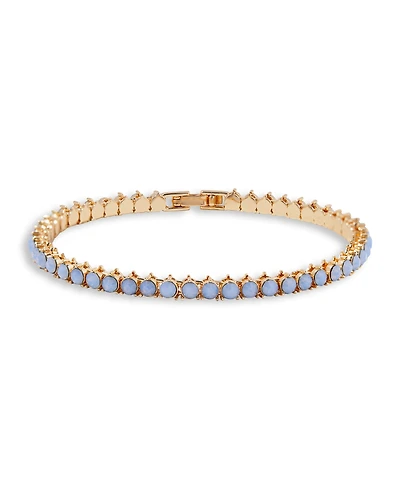 brook & york Gold Plated Isabella Opal Blue Tennis Chain Bracelet