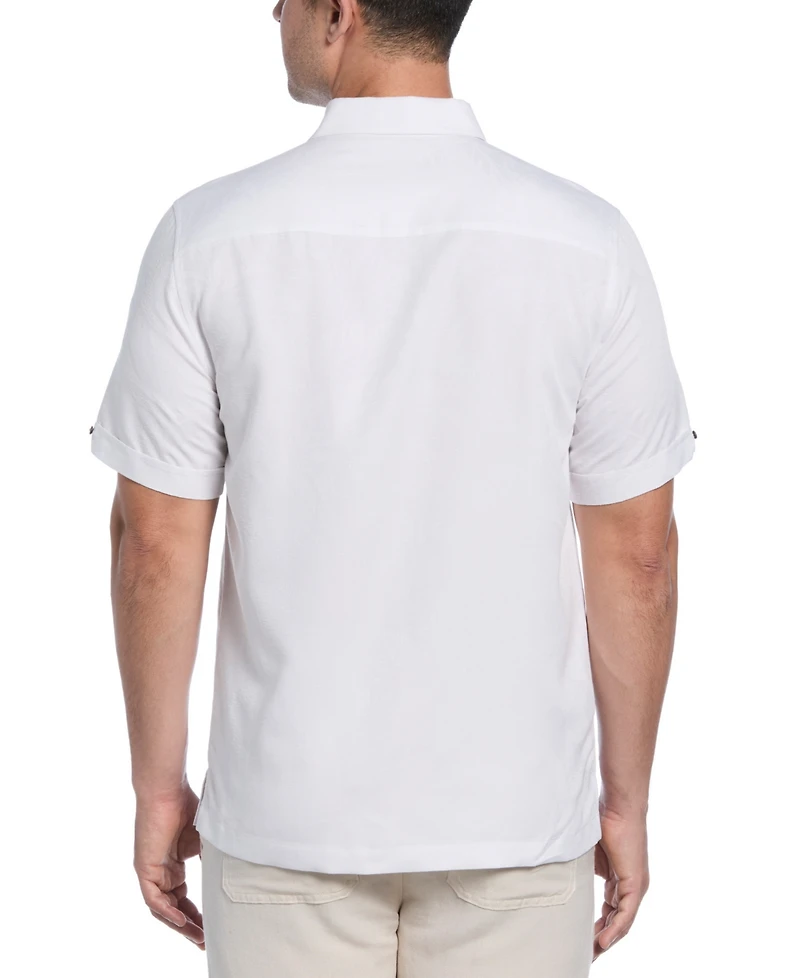 Cubavera Men's Palm Print Short-Sleeve Button-Down Shirt