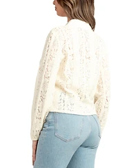 Bcx Juniors' Textured Lace Button-Front Shirt
