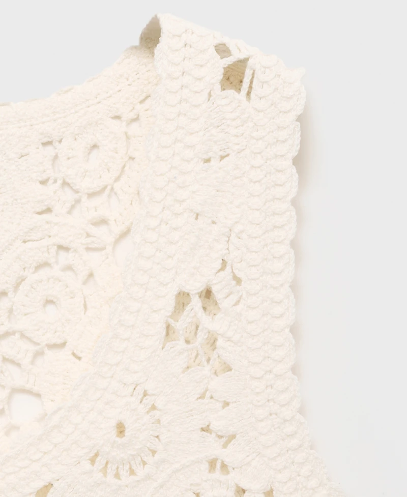 Mango Women's Flowers Crochet Top