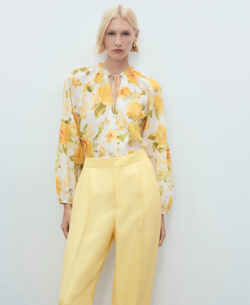 Mango Women's Straight-Fit Suit Pants