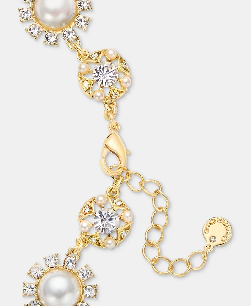 Charter Club Crystal & Imitation Pearl All-Around Collar Necklace, 17" + 2" extender, Macy's Exclusive
