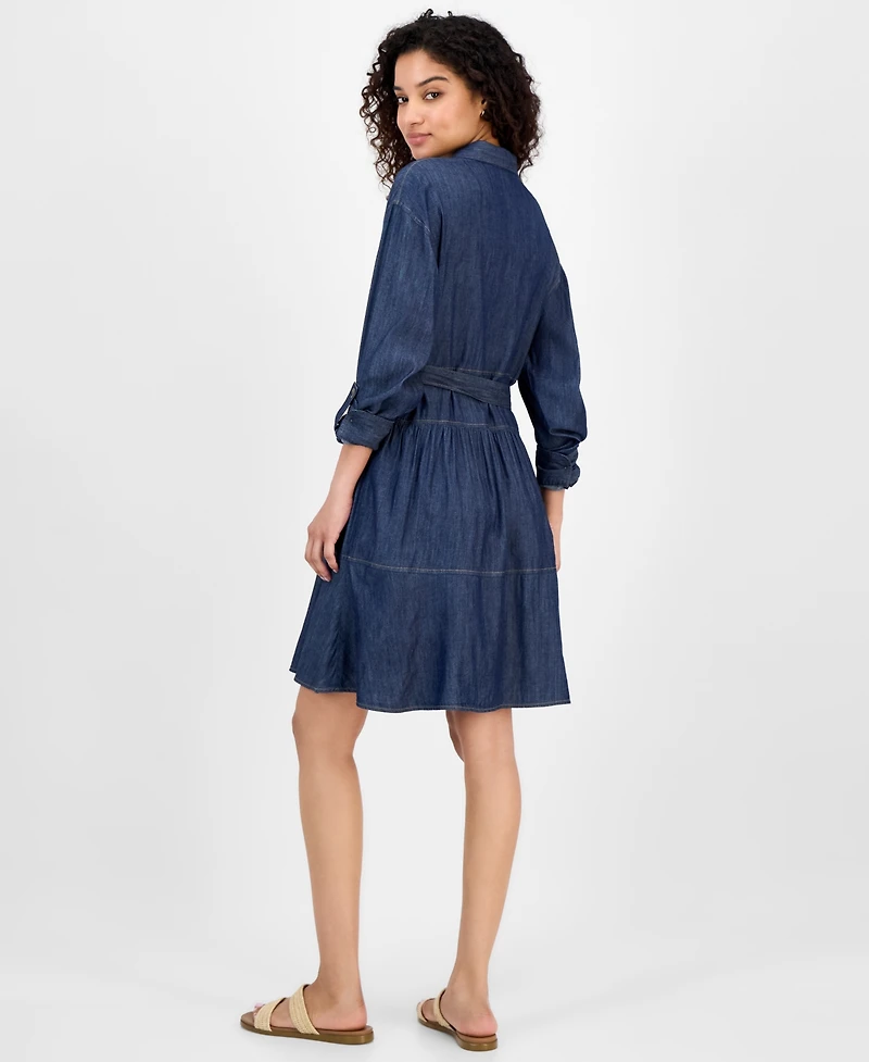 Nautica Jeans Women's Chambray Tie-Waist Shirtdress